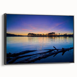 Black and white landscape art painting of Arkansas scenery on framed canvas, suitable for bedroom decor.