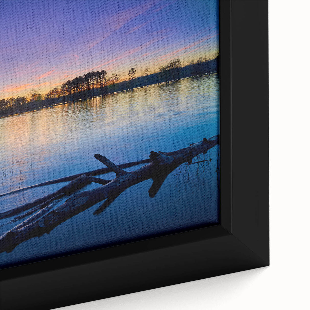 Framed canvas of a textured Arkansas landscape in black with colorful accents, suitable for large living room walls.