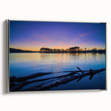 Framed canvas of a vintage-style Arkansas landscape painting in black with colorful accents, ideal for office decor.