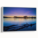Vintage poster art of Arkansas scenery on framed canvas, featuring colorful art in a large format.