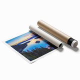 Extra large rolled print of Lake Tahoe with vivid blue and green tones, ideal for classy bathroom wall art.