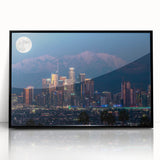 Large abstract wall art depicting a Los Angeles cityscape in muted gray tones on a framed acrylic.