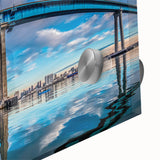 Large abstract wall art featuring a San Diego scenery in mid-century modernist style on acrylic glass.