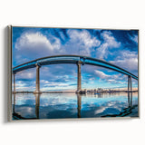Landscape art painting of San Diego on framed canvas.