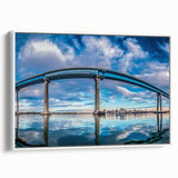 Vintage poster art of San Diego with colorful palette on extra large, framed canvas, ideal for living room decor.