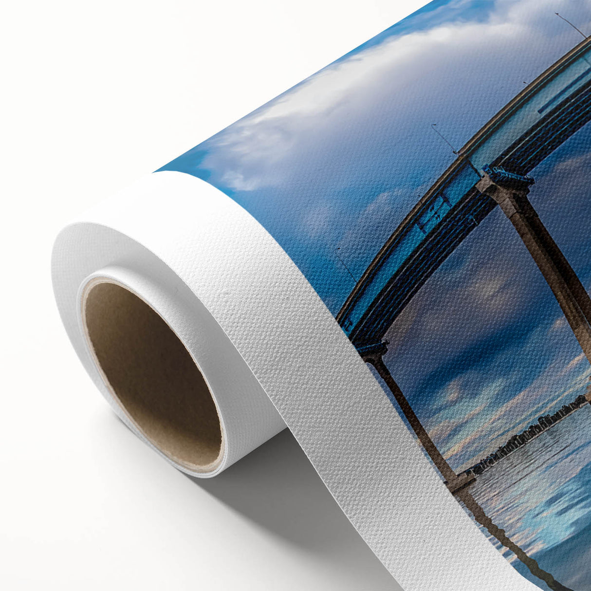 Art Deco style San Diego skyline in pastel shades on rolled canvas, ideal for nursery wall art.
