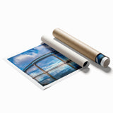 Extra large rolled print of San Diego scenery with vibrant floral art, ideal for classy bathroom wall art.