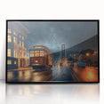 Large abstract wall art depicting the San Francisco skyline in muted tones on a framed acrylic.