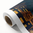 Art Deco poster of San Francisco skyline in pastel hues on rolled canvas, ideal for nursery wall art.