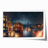 Rolled print of San Francisco scenery in muted earth tones, ideal for art wall dining room decor.