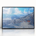 Large abstract wall art depicting a vibrant Colorado mountain scene on a framed acrylic, ideal for modern living room decor.
