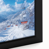 Extra large framed canvas depicting a textured Colorado scenery in black with colorful art accents.