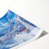 Extra large wall art featuring line art flowers in muted green and white tones on a rolled print.