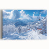 Black and white stretched canvas of Vail, Colorado scenery, ideal for kitchen wall art.