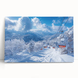 Black and white photograph of Vail, Colorado on stretched canvas, ideal for kitchen wall art or bedroom ambiance.