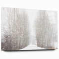 Acrylic print of a large abstract depiction of Aspen, Colorado scenery in muted earth tones, ideal for dining room decor.