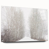 Acrylic print of a large abstract depiction of Aspen, Colorado scenery in muted earth tones, ideal for dining room decor.