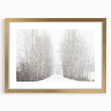 Extra large abstract art print of Aspen, Colorado scenery in textured style with gold frame, ideal for living room decor.