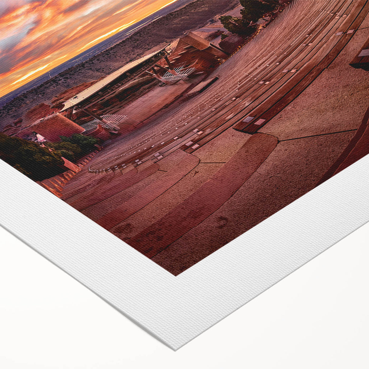 Art Deco poster of Denver skyline in muted blue and gray tones on rolled canvas, suitable for dining room wall art.