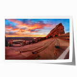 Rolled print of Denver skyline with muted earth tones, ideal for art wall dining room.