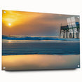 Acrylic print of Daytona scenery in muted blue tones, suitable for dining room decor.
