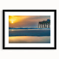 Abstract art print of Daytona scenery in vibrant colors on a textured, extra large canvas, framed in black.