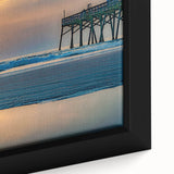 Extra large framed canvas depicting a textured Daytona scenery in black with colorful art accents.