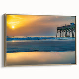 Framed canvas depicting a vintage Daytona landscape in muted gold and black tones, ideal for bedroom wall art.