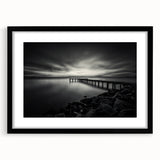 Extra large abstract art print of a colorful, textured Delaware scenery on a black framed canvas.