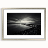 Textured abstract art print depicting Delaware scenery in muted earth tones, framed in silver, ideal for bedroom art.