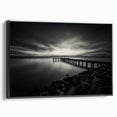 Black and white framed canvas featuring a vintage-style Delaware landscape, ideal for bedroom wall art.
