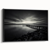 Black and white framed canvas featuring a vintage-style Delaware landscape, ideal for bedroom wall art.