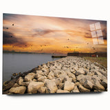 Acrylic print of Savannah, Georgia, in muted earth tones, ideal for bedroom or dining room art.