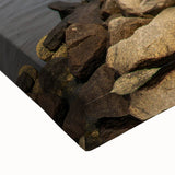 Black and white landscape art painting of Savannah on stretched canvas, ideal for bedroom wall decor.