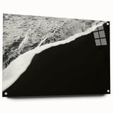 Acrylic print of a large abstract depiction of Kauai's landscape in vibrant green and blue tones.