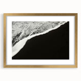 Extra large abstract art print depicting a textured Hawaii Kauai scenery in muted earth tones, framed in gold.