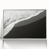 Framed acrylic print of Kauai landscape in muted green and blue tones, ideal for modern art wall decor.