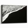 Black and white landscape art painting of Kauai, Hawaii on framed canvas, suitable for bedroom wall decor.