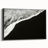 Black and white landscape art painting of Kauai, Hawaii on framed canvas, suitable for bedroom wall decor.