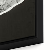 Extra large framed canvas featuring a textured depiction of Kauai, Hawaii, in black with colorful accents.