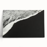 Black and white photo of Kauai's rugged coastline on stretched canvas, suitable as kitchen wall art or for a bedroom.