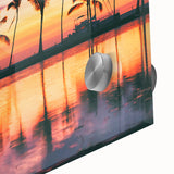Large abstract wall art depicting a Maui scenery in muted earth tones on acrylic glass, ideal for dining room ambiance.