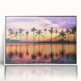 Acrylic print of a serene Maui landscape in soft pastel colors, framed in white; ideal for nursery wall art.