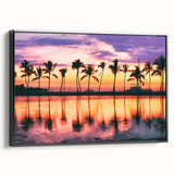 Black and white framed canvas of a Hawaiian landscape, ideal for bedroom wall art.