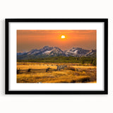 Extra large framed abstract print of colorful, textured Idaho scenery, ideal for living room decor.