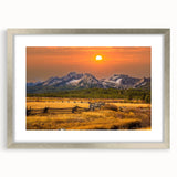 Textured art depicting abstract Idaho scenery in muted earth tones on a framed silver canvas, suitable for bedroom decor.