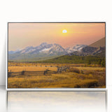 Acrylic print of Idaho scenery in art deco style with soft pastel shades, ideal for modern nursery wall art.