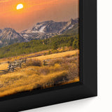 Extra large framed canvas featuring a textured Idaho scenery in black with colorful art accents, ideal for living room decor.