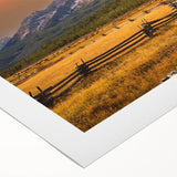 Art deco poster of an Idaho landscape, featuring soft pastel colors on rolled canvas, suitable for dining room decor.