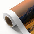 Art deco poster of Idaho scenery in pastel shades on rolled canvas, ideal for nursery wall art.